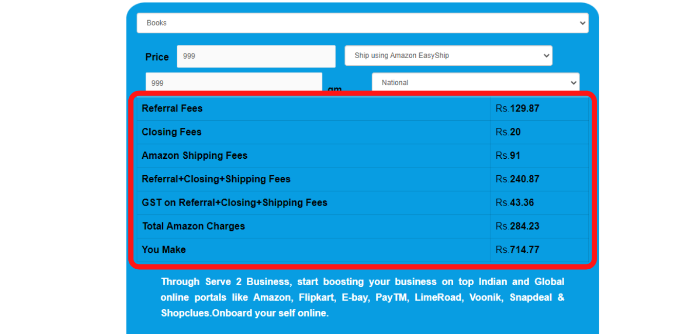 Amazon Seller Fees Calculator